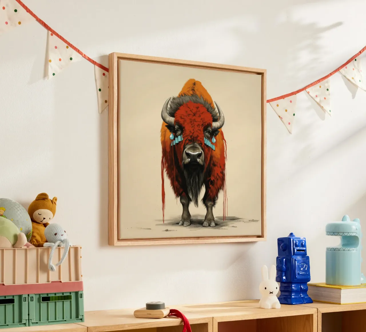 Minimo Bison tela da Minimal Animal Art