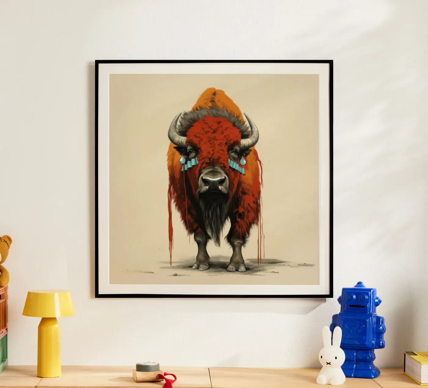 Minimal Bison Poster von Minimal Animal Art