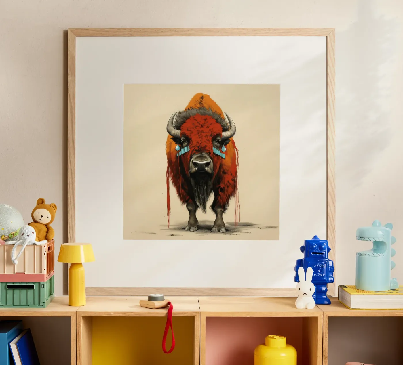 Minimal Bison Poster von Minimal Animal Art