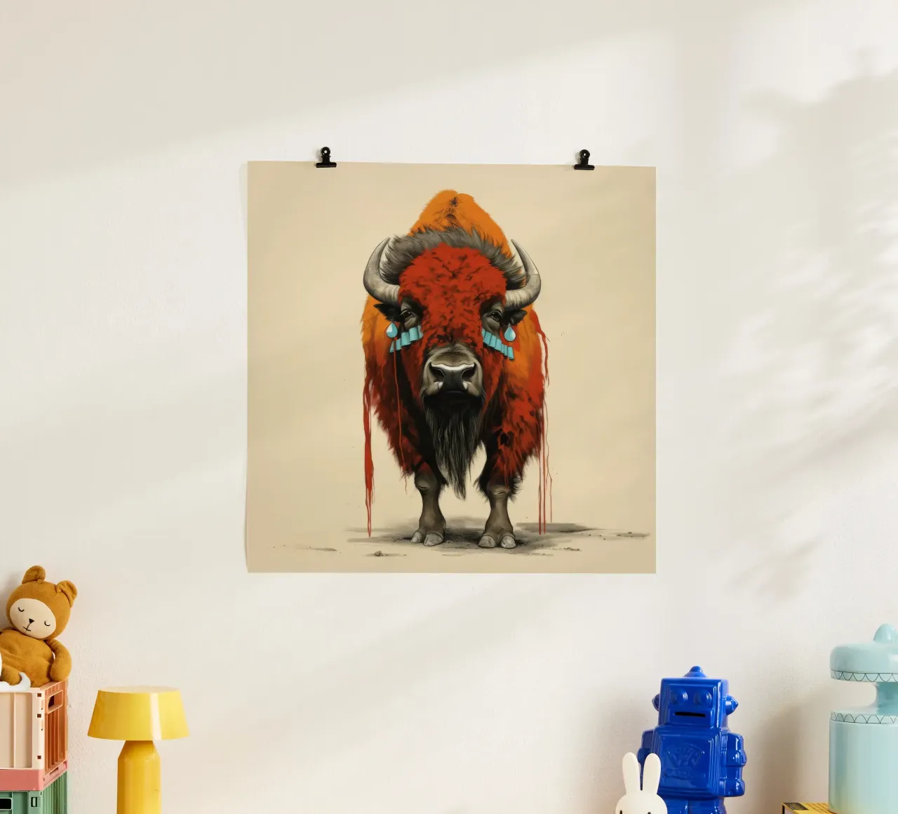 Bisonte minimo 1 carta hahnemühle da Minimal Animal Art