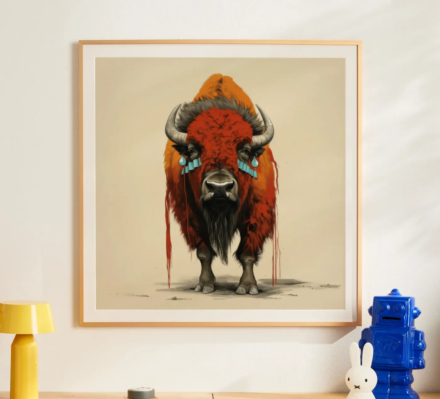 Minimal Bison Poster von Minimal Animal Art
