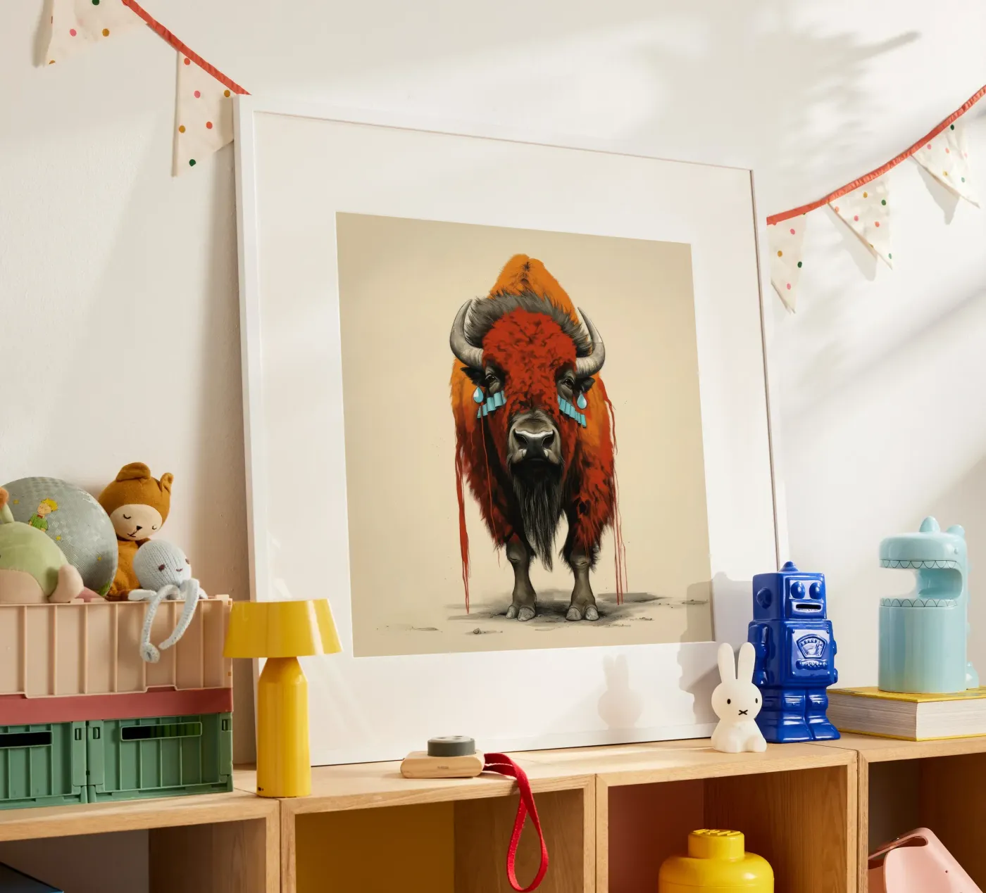 Minimal Bison Poster von Minimal Animal Art