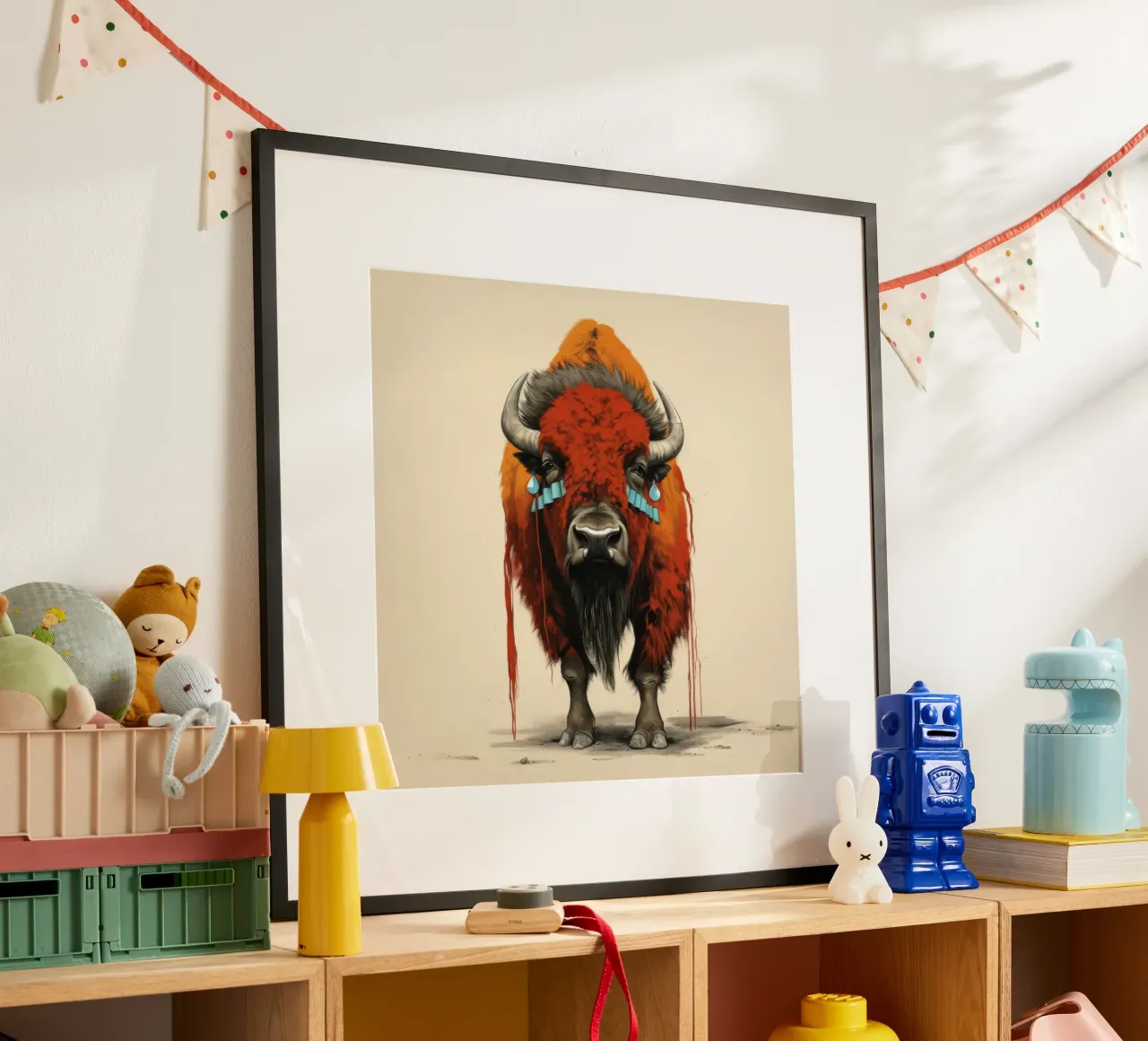 Bisonte minimo 1 poster da Minimal Animal Art