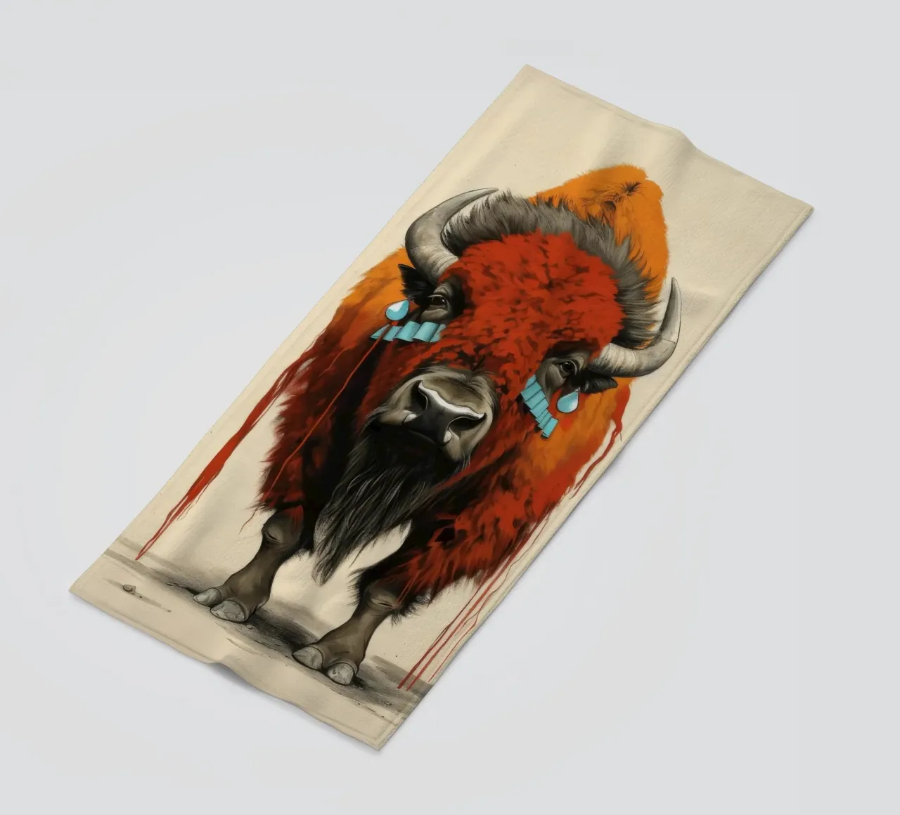 Bisonte minimo 1 telo mare da Minimal Animal Art