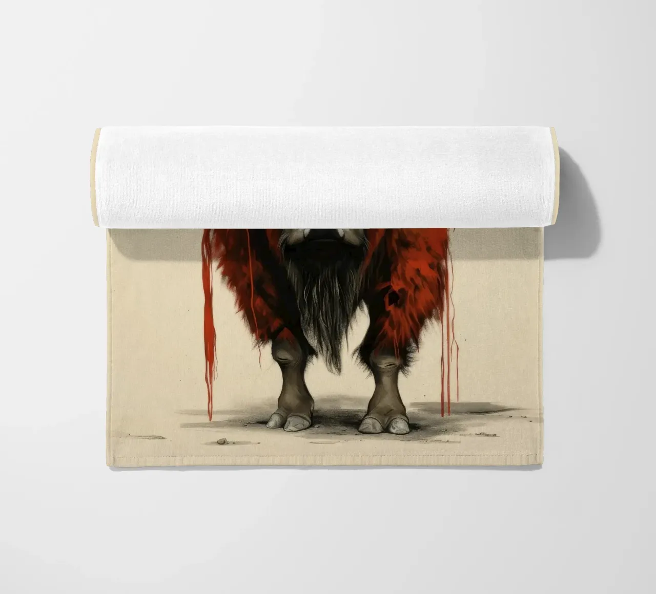 Bisonte minimo 1 telo mare da Minimal Animal Art