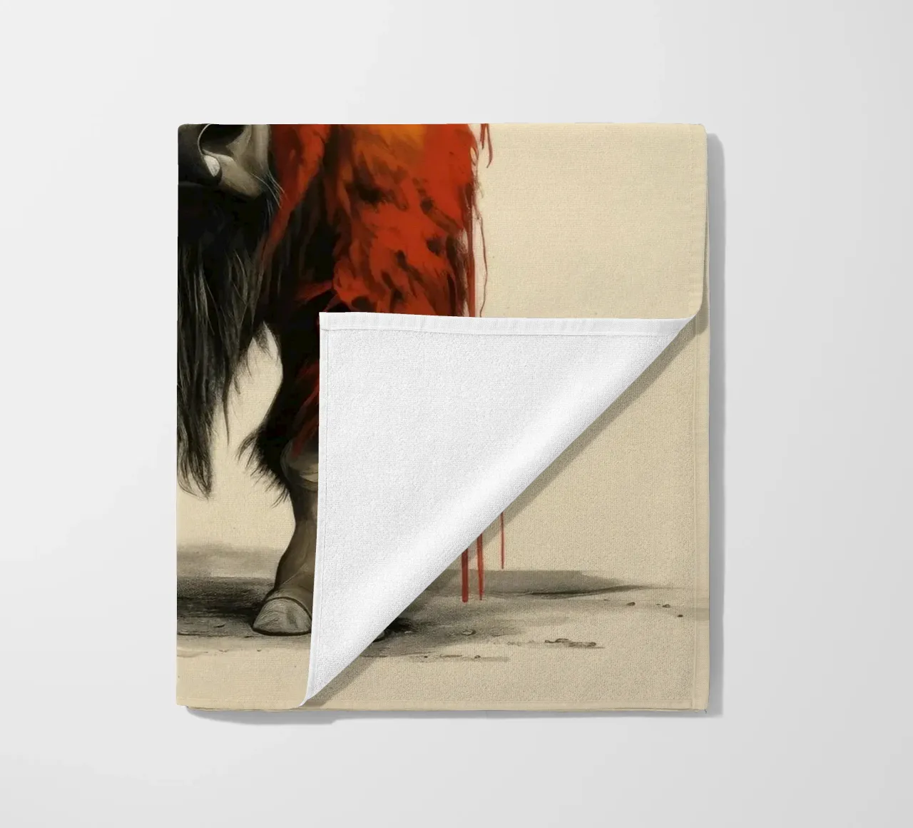 Minimal Bison 1 Strandtuch von Minimal Animal Art