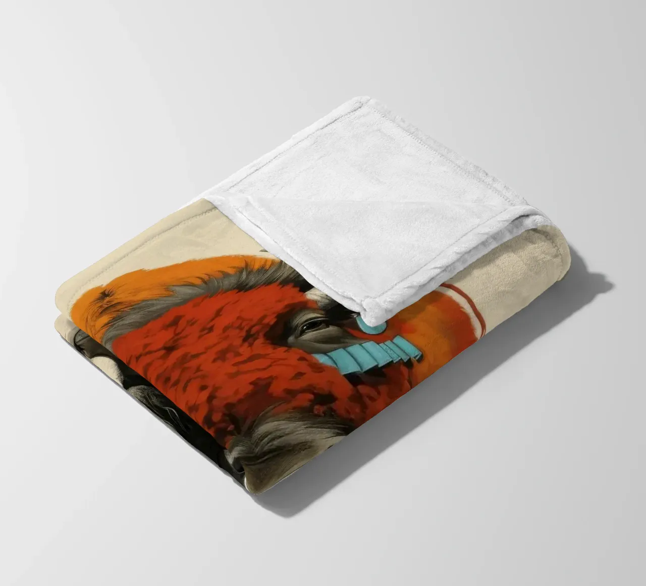 Bisonte minimo 1 coperta in pile da Minimal Animal Art