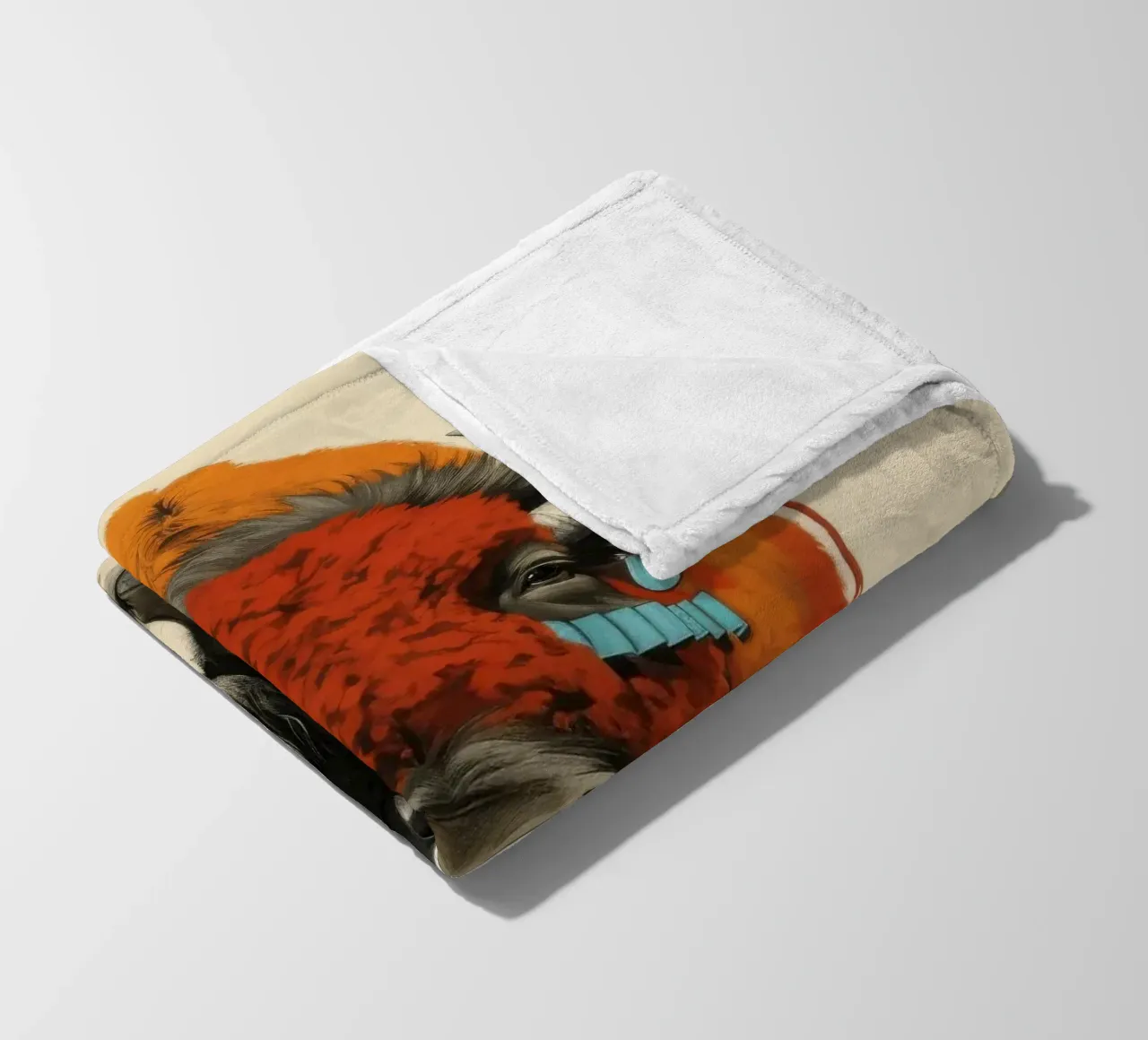 Minimal Bison 1 fleece blanket by Minimal Animal Art