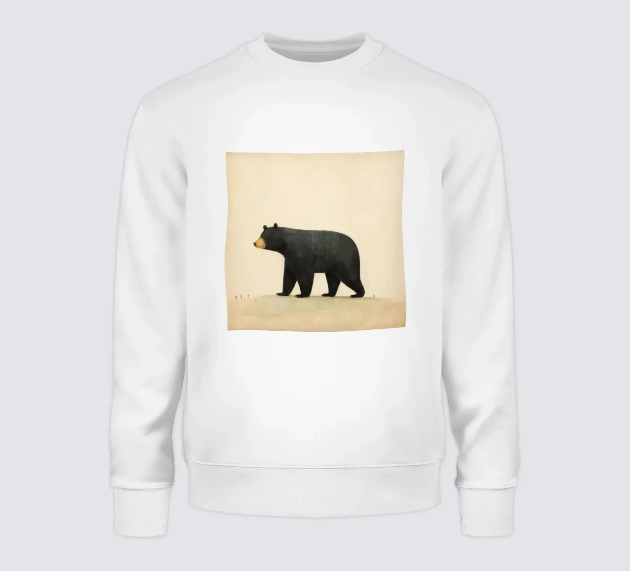 Orso nero minimo 2 felpa da Minimal Animal Art
