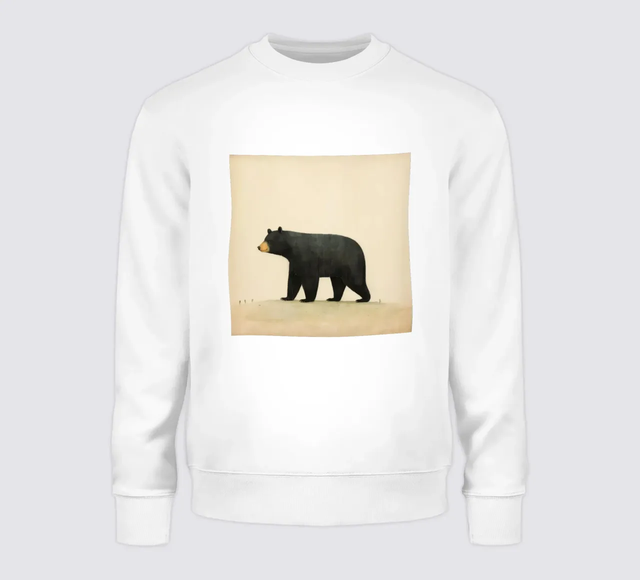 Orso nero minimo 2 felpa da Minimal Animal Art