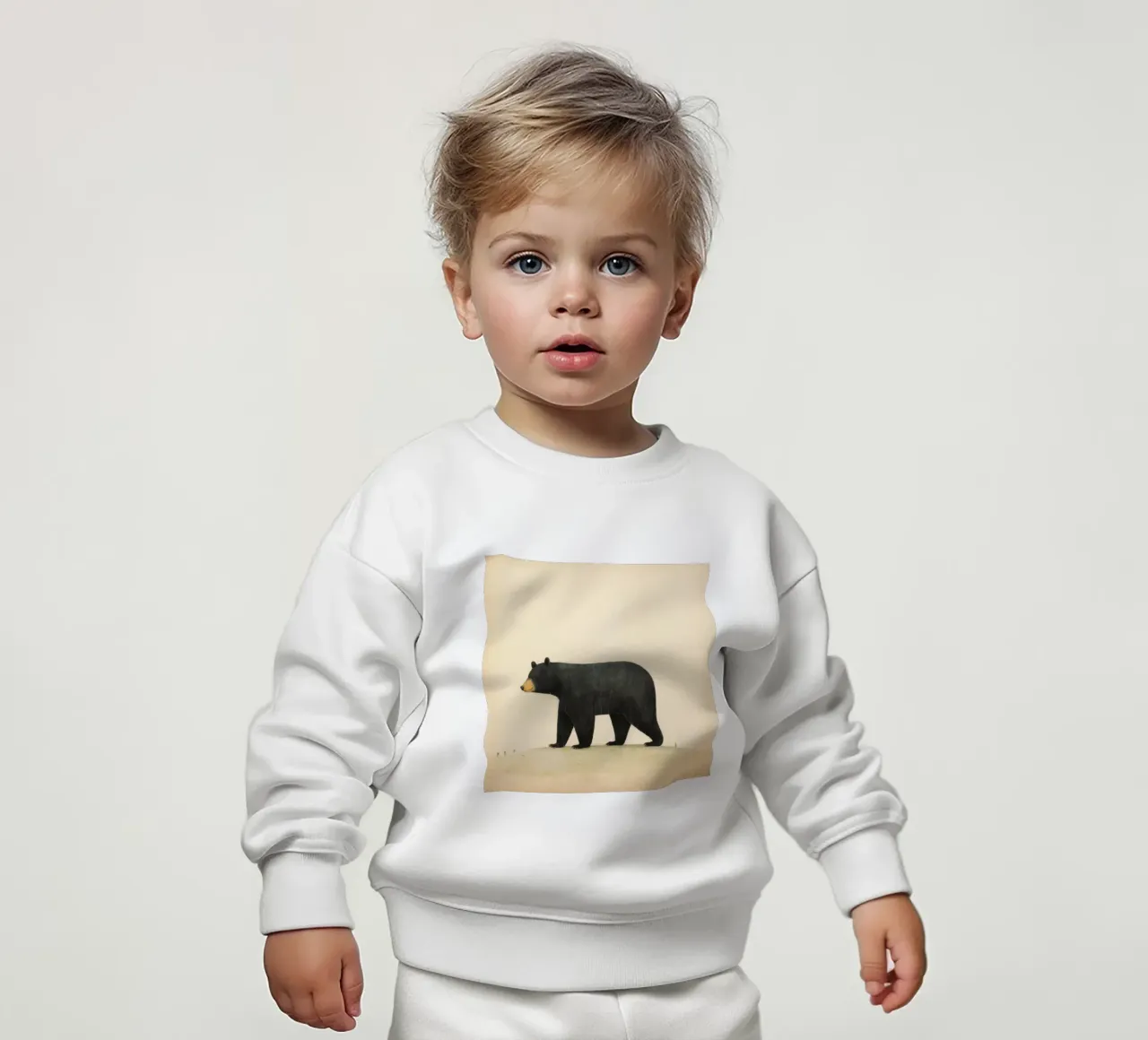 Orso nero minimo 2 felpa neonato da Minimal Animal Art