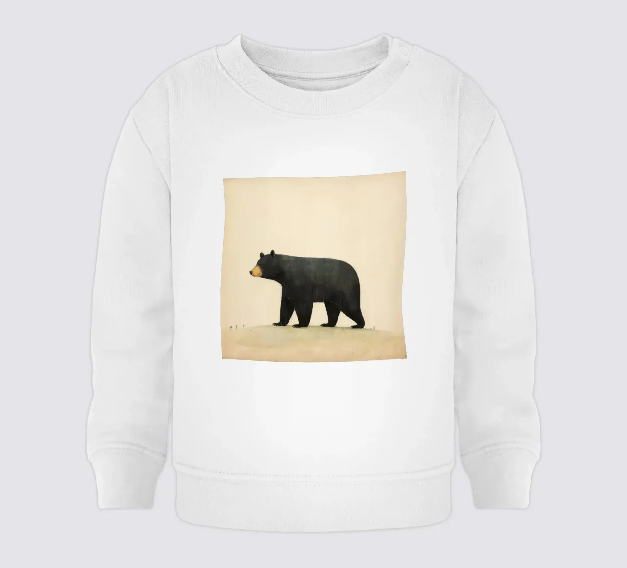 Orso nero minimo 2 felpa neonato da Minimal Animal Art