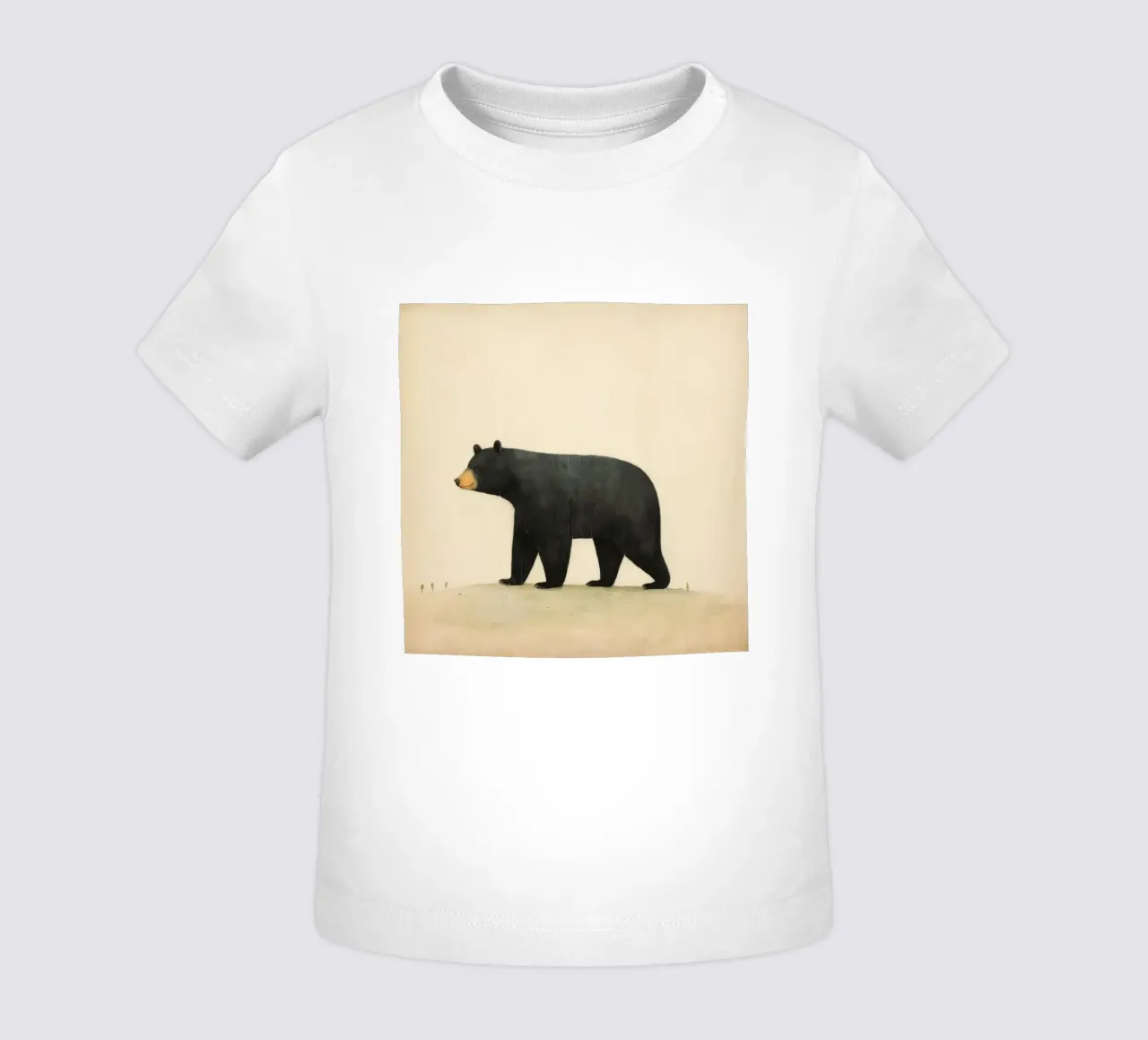 Orso nero minimo 2 maglietta neonato da Minimal Animal Art