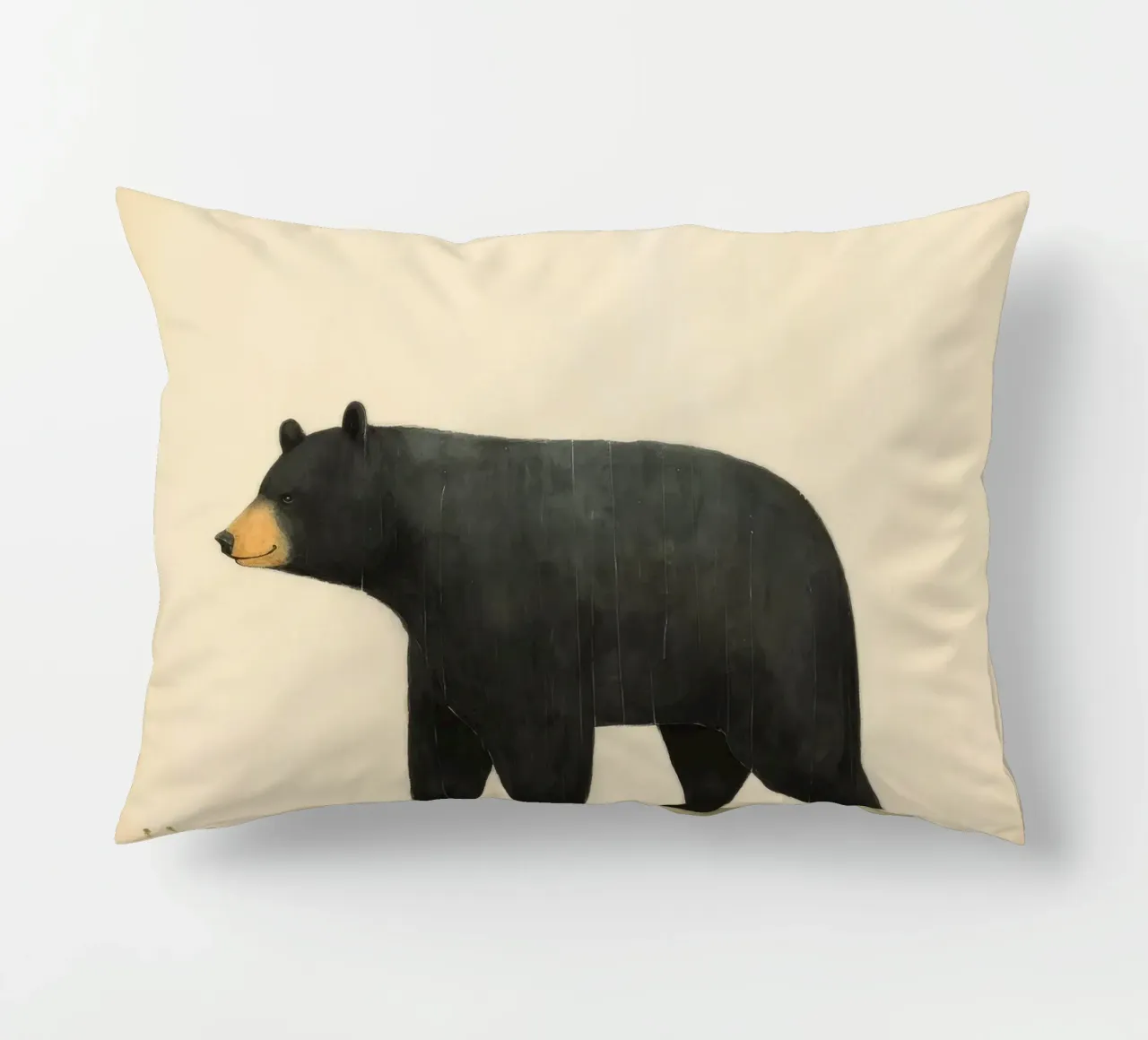 Orso nero minimo 2 cuscino da Minimal Animal Art