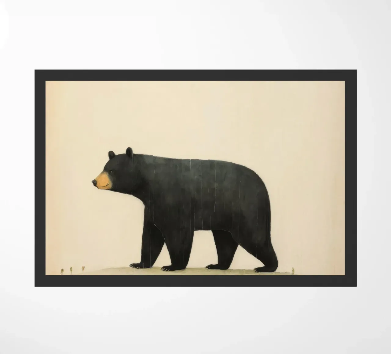 Orso nero minimo 2 zerbino da Minimal Animal Art