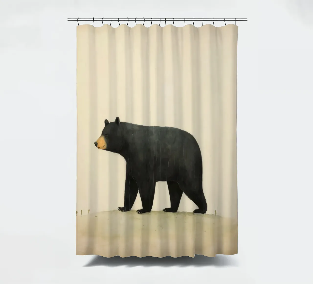 Orso nero minimo 2 tenda da doccia da Minimal Animal Art
