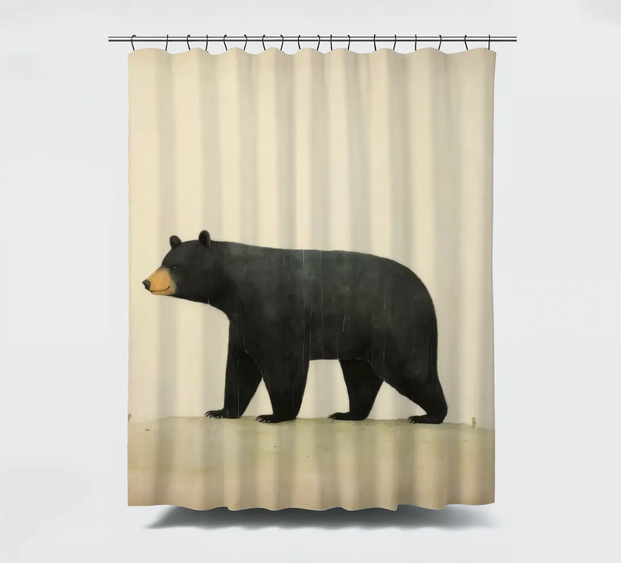 Orso nero minimo 2 tenda da doccia da Minimal Animal Art