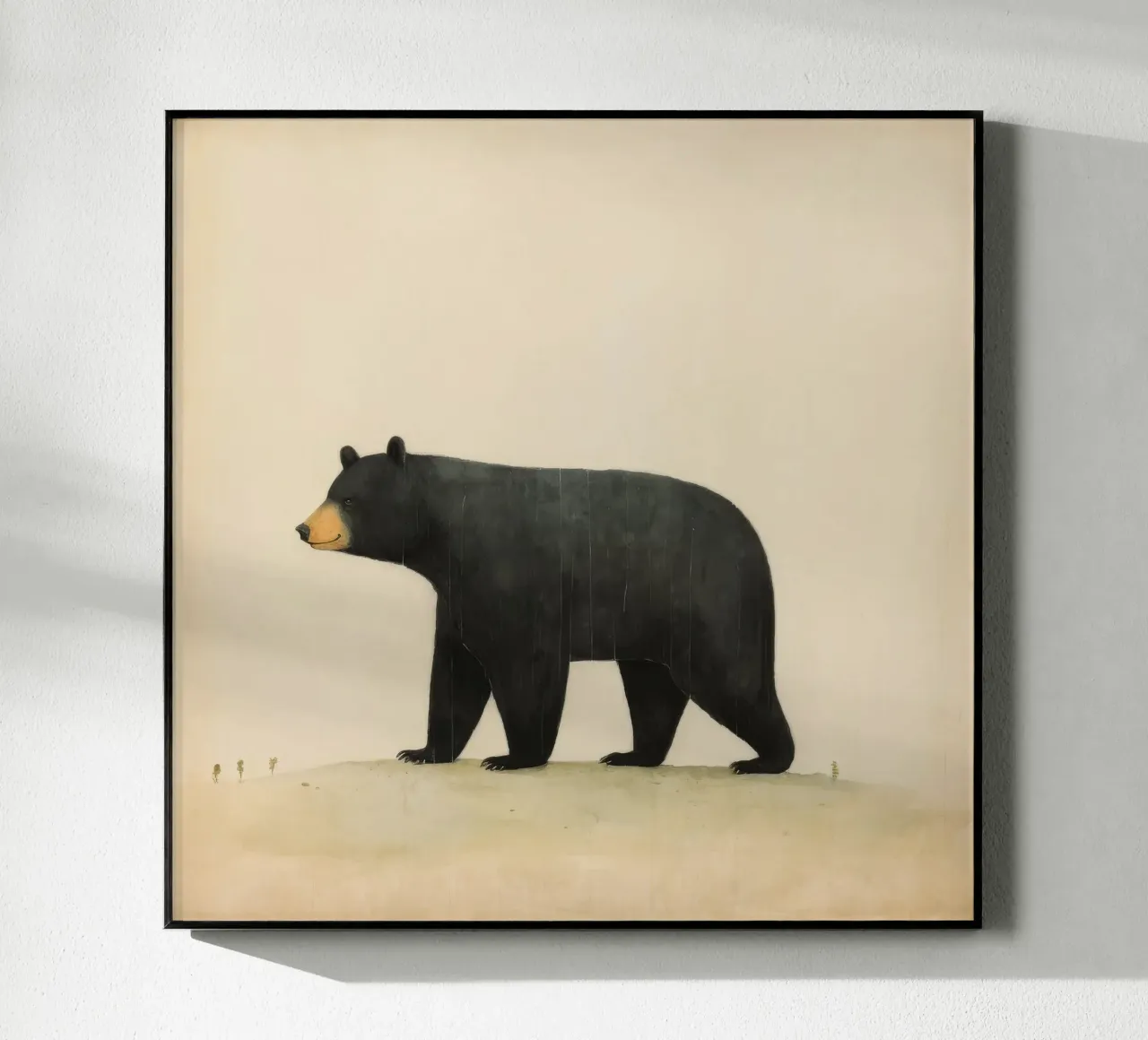 Orso nero minimo 2 plexiglass da Minimal Animal Art