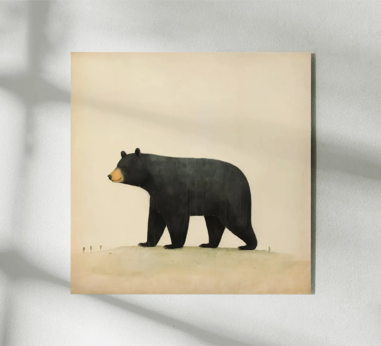 Orso nero minimo 2 plexiglass da Minimal Animal Art