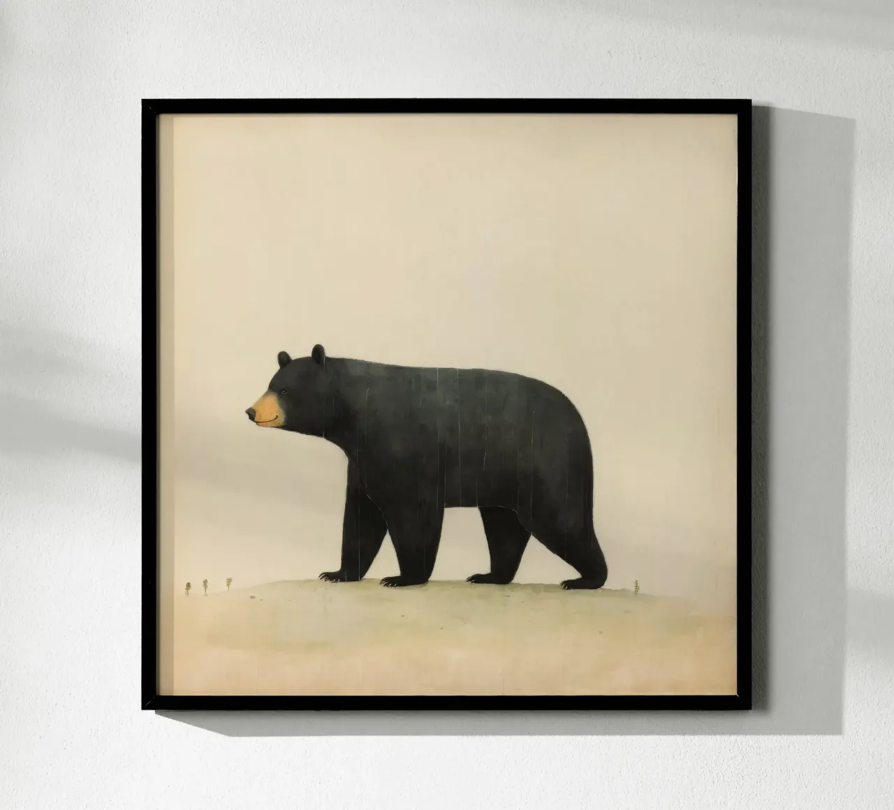 Orso nero minimo 2 carta hahnemühle da Minimal Animal Art