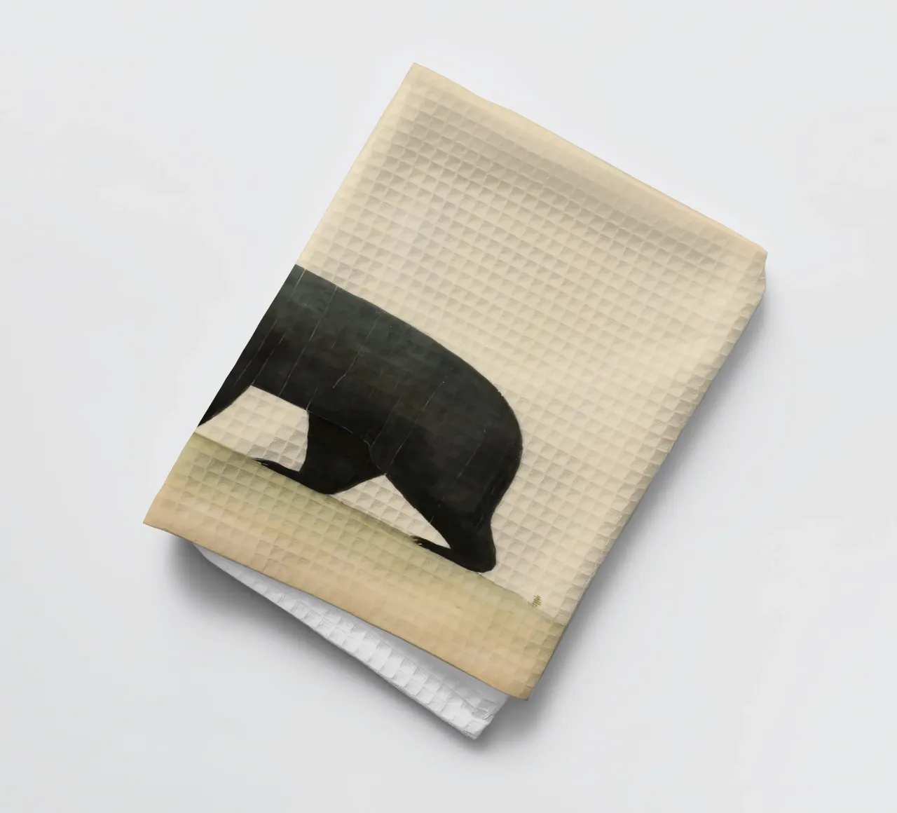 Orso nero minimo 2 canovaccio da cucina da Minimal Animal Art