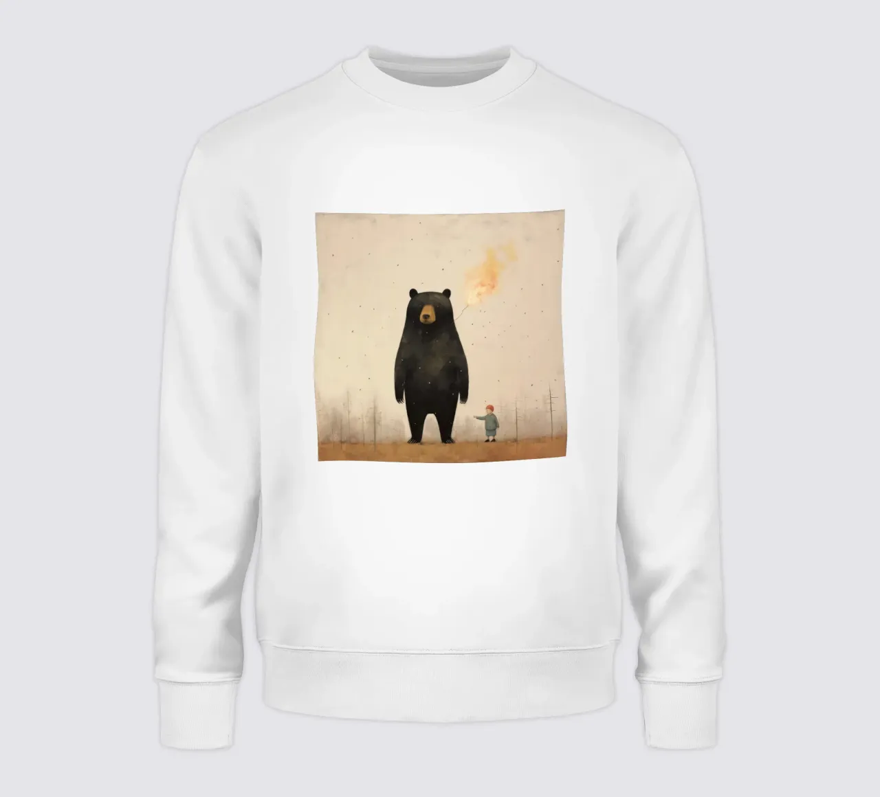 Orso nero minimo 3 felpa da Minimal Animal Art