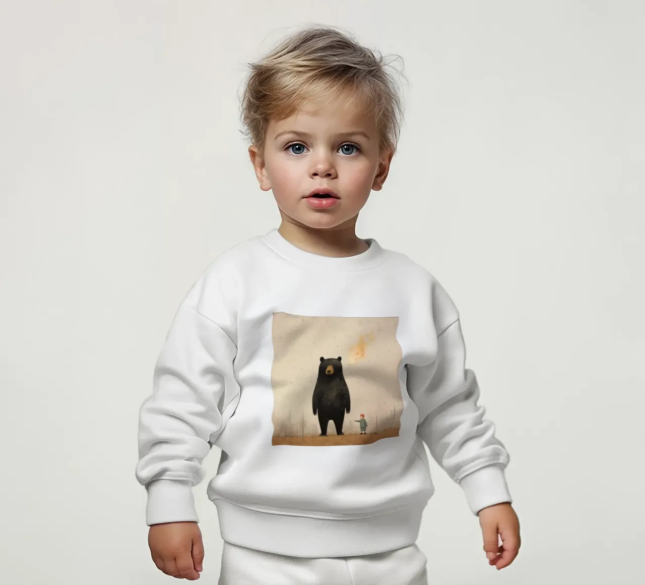 Orso nero minimo 3 felpa neonato da Minimal Animal Art