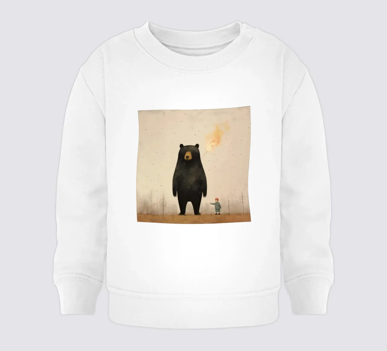 Orso nero minimo 3 felpa neonato da Minimal Animal Art