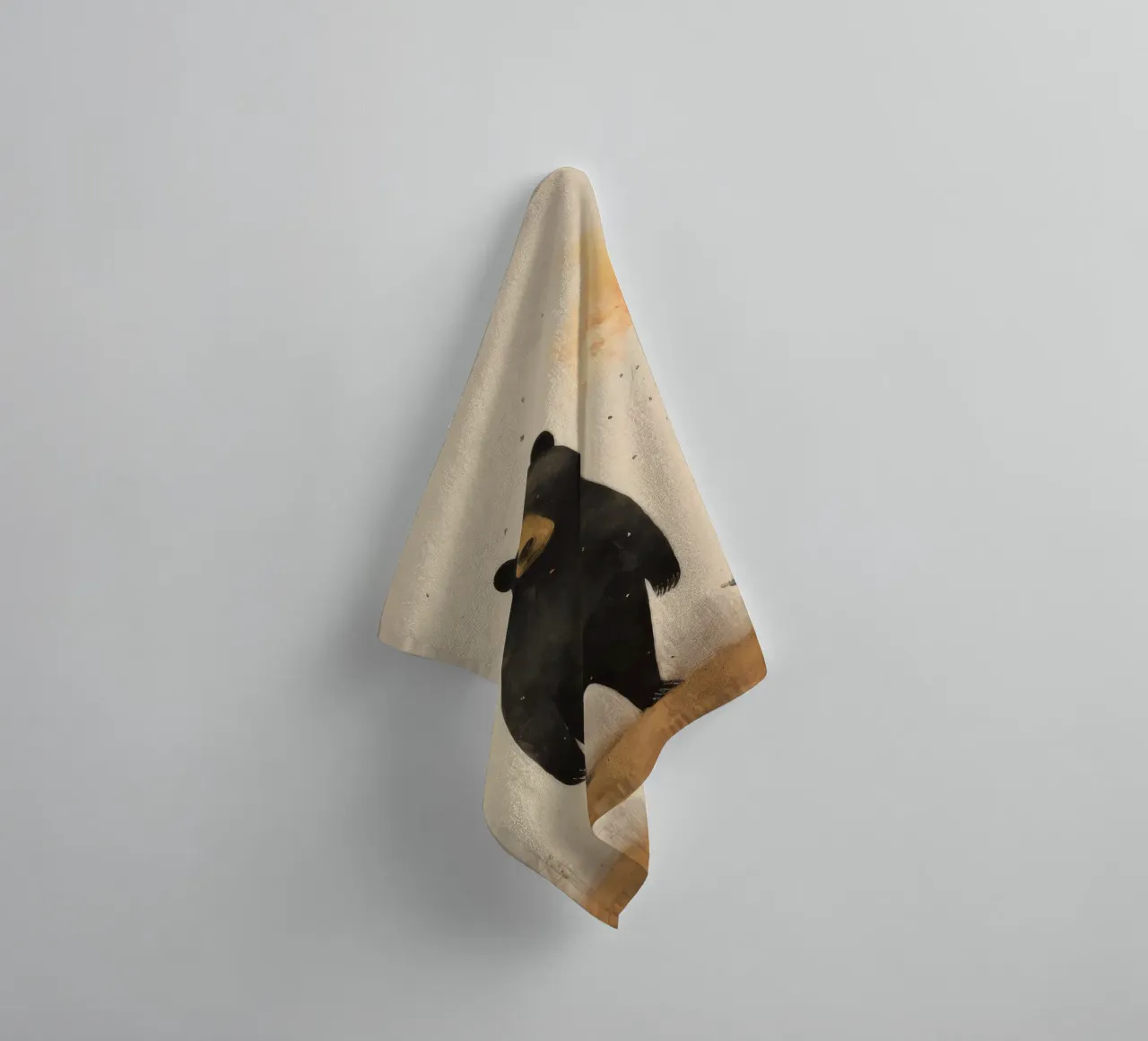 Orso nero minimo 3 asciugamano da bagno da Minimal Animal Art