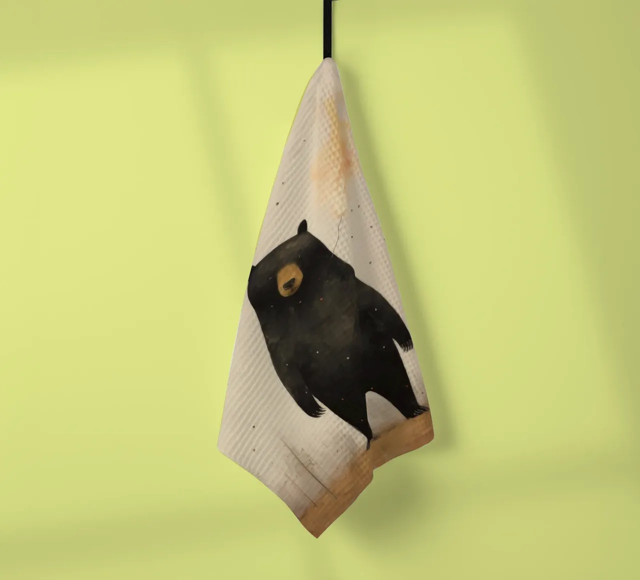 Orso nero minimo 3 canovaccio da cucina da Minimal Animal Art