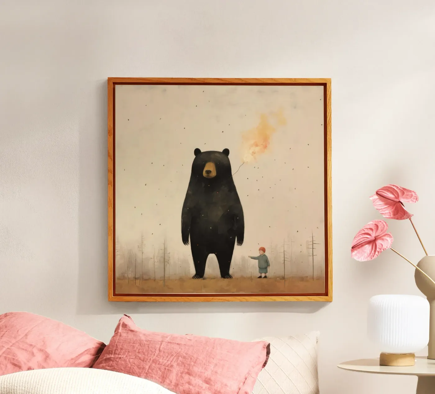 Minimal Black Bear Acryl-Glas von Minimal Animal Art
