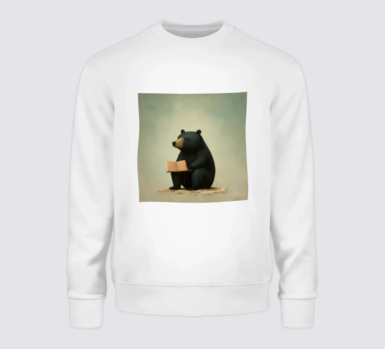 Orso nero minimo 4 felpa da Minimal Animal Art