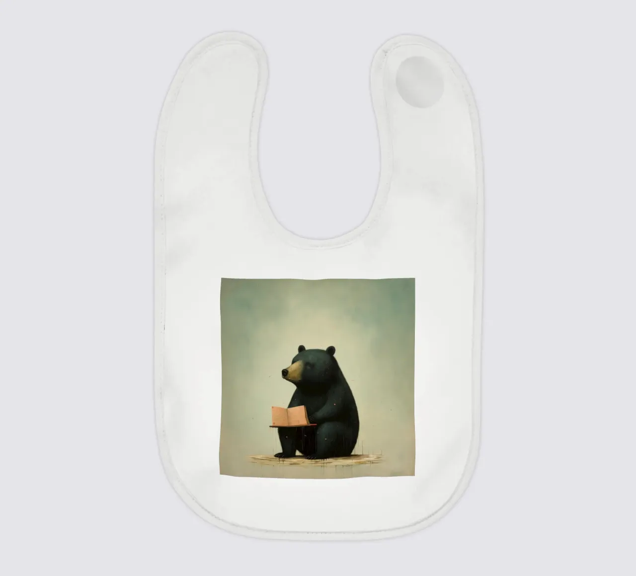 Orso nero minimo 4 bavaglino da Minimal Animal Art