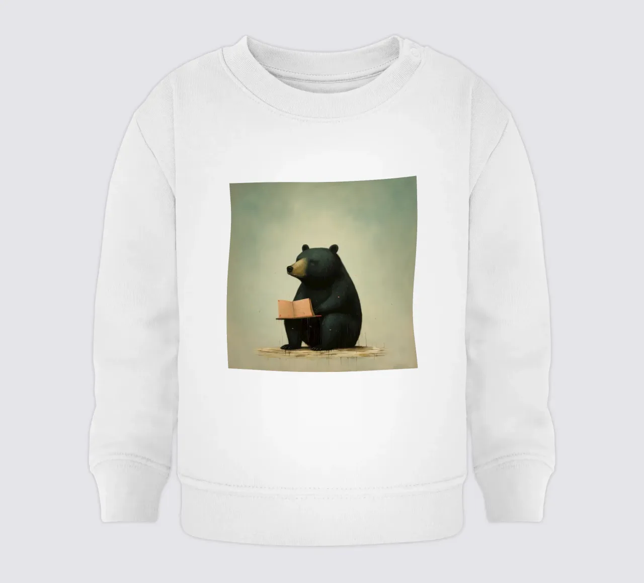 Orso nero minimo 4 felpa neonato da Minimal Animal Art