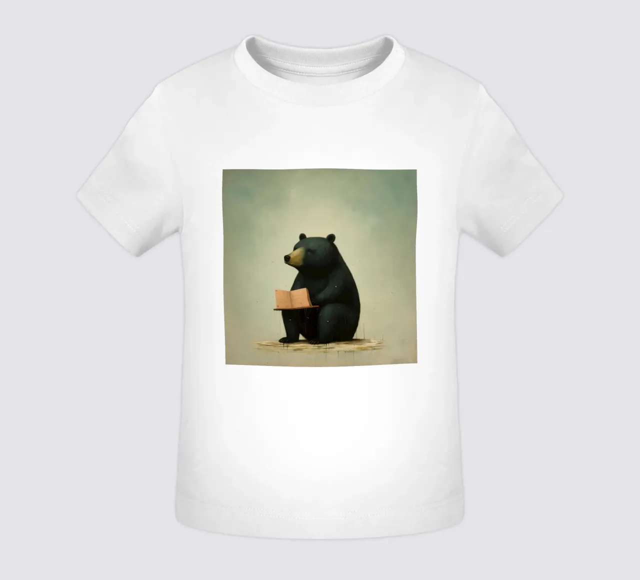 Orso nero minimo 4 maglietta neonato da Minimal Animal Art
