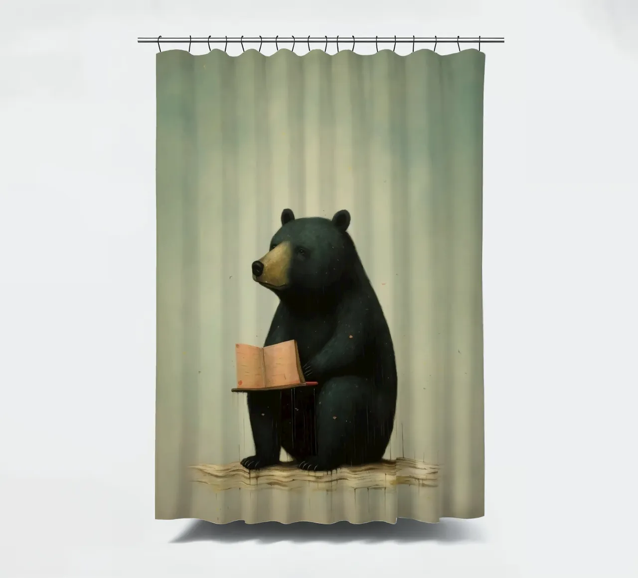 Orso nero minimo 4 tenda da doccia da Minimal Animal Art