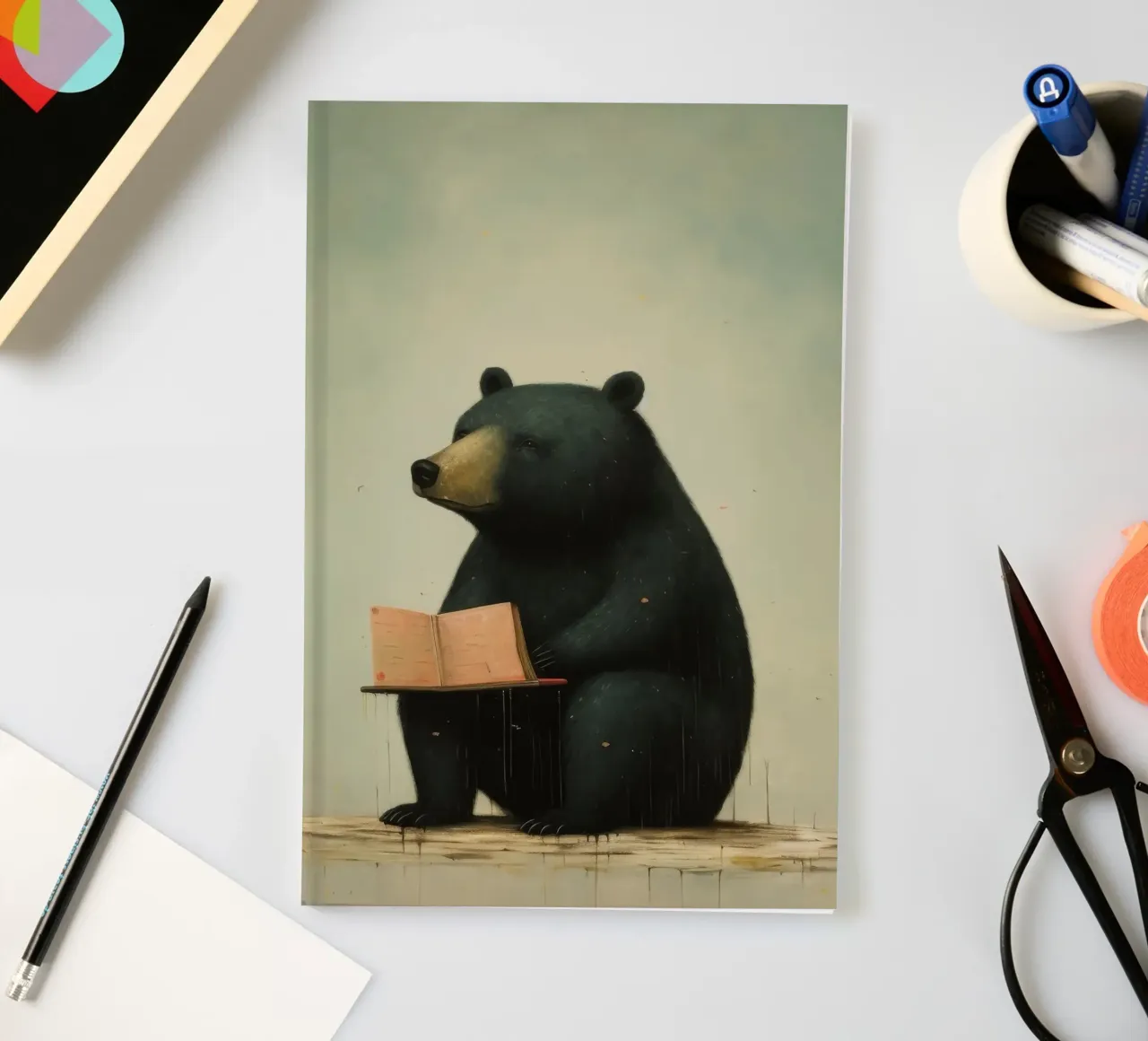 Orso nero minimo 4 diario da Minimal Animal Art