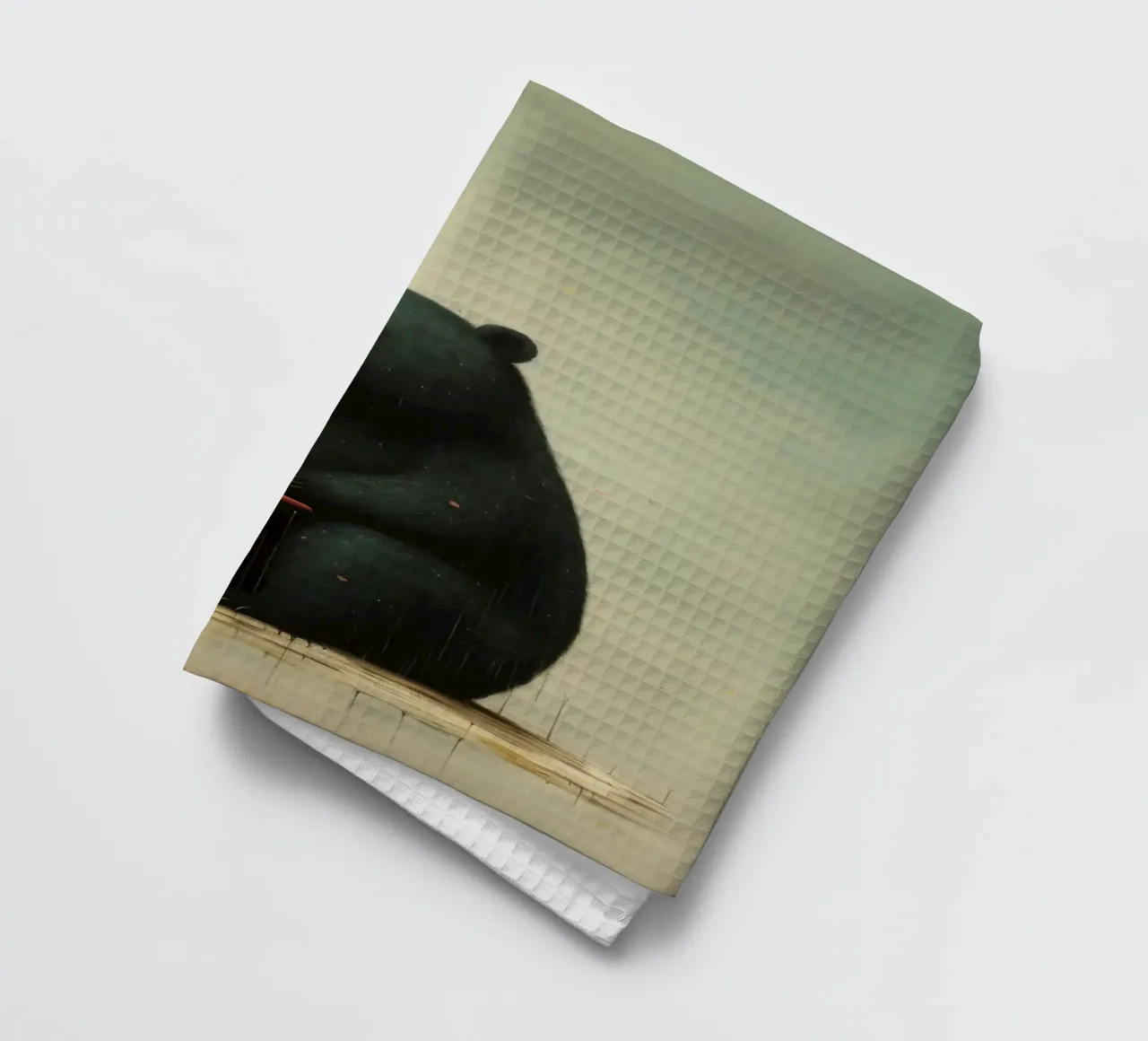 Orso nero minimo 4 canovaccio da cucina da Minimal Animal Art
