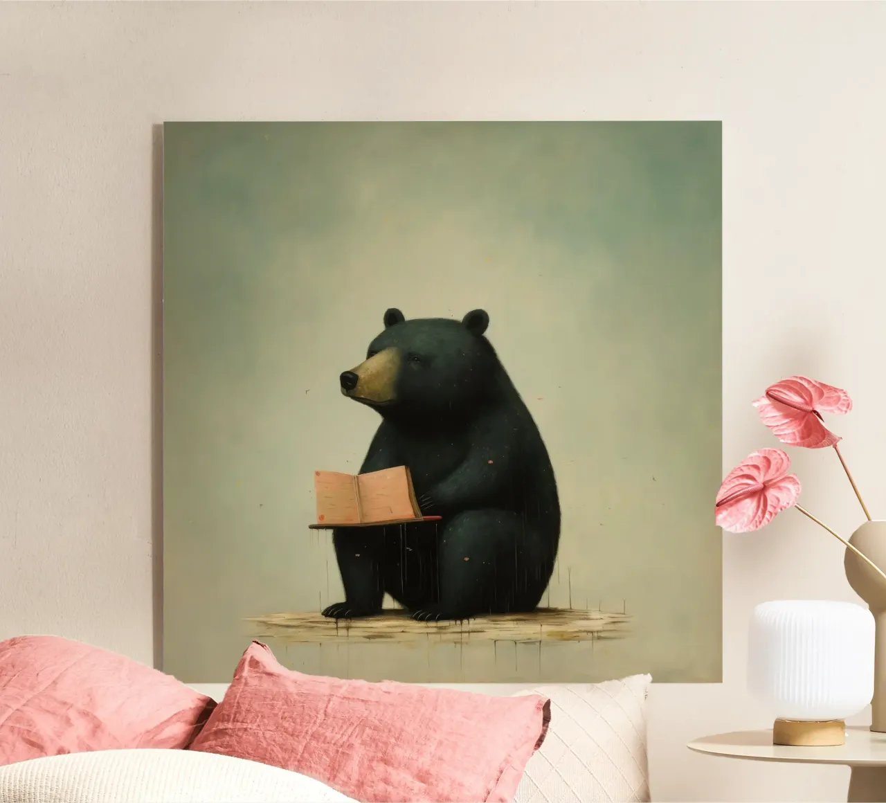 Orso nero minimalista plexiglass da Minimal Animal Art