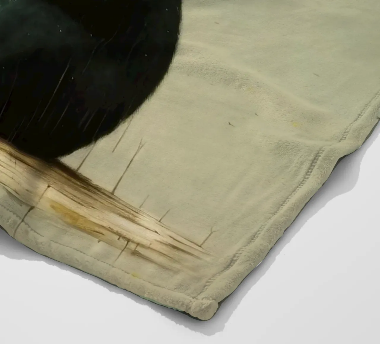 Orso nero minimo 4 coperta in pile da Minimal Animal Art