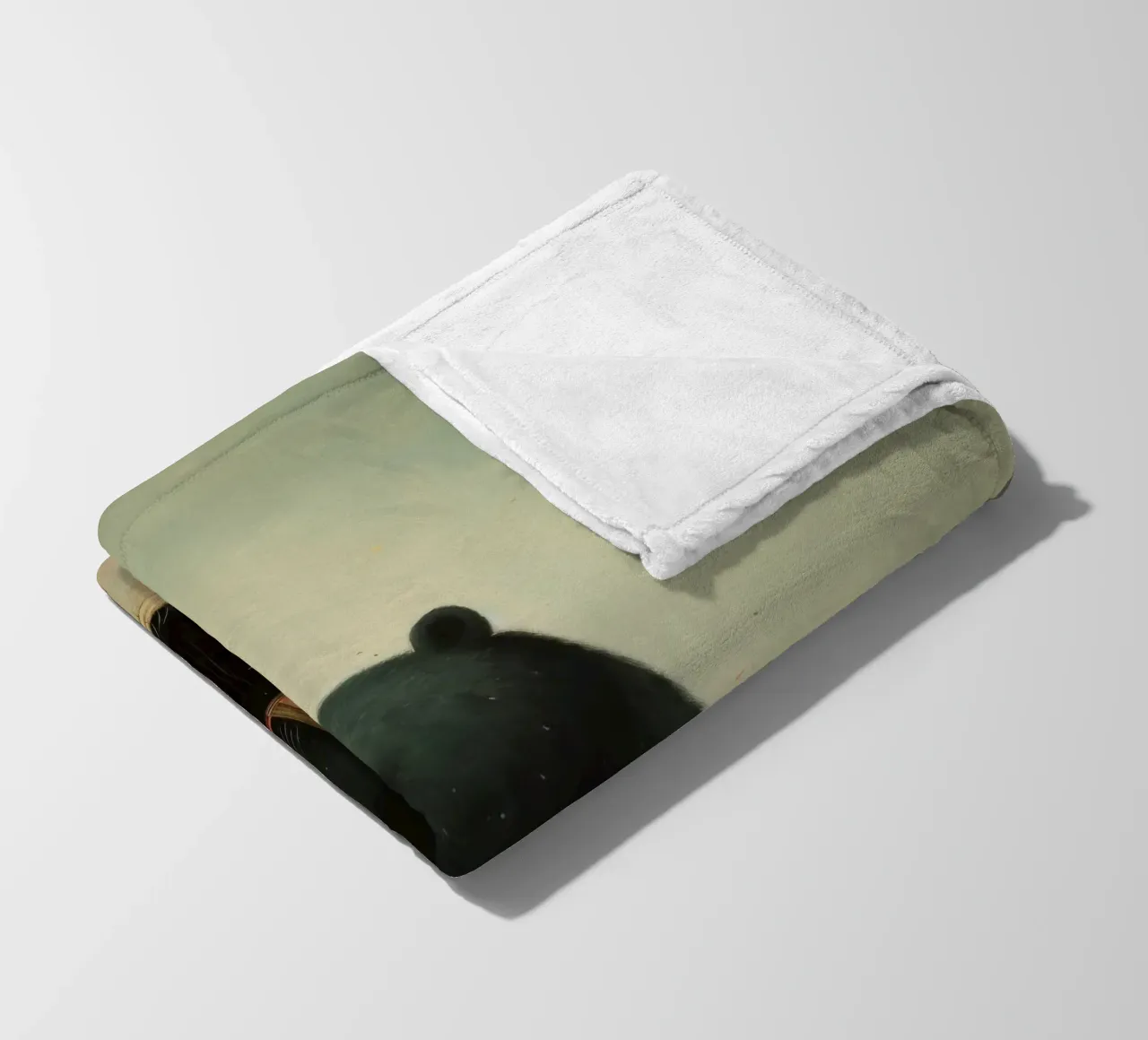 Orso nero minimo 4 coperta in pile da Minimal Animal Art