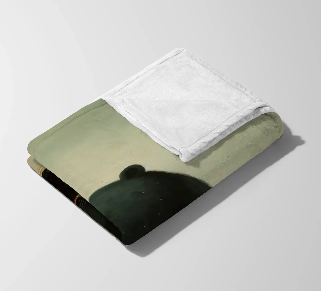 Orso nero minimo 4 coperta in pile da Minimal Animal Art