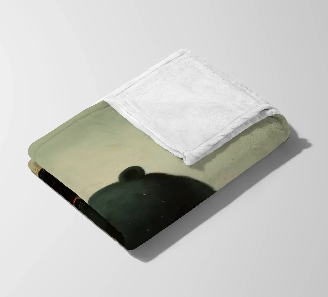 Orso nero minimo 4 coperta in pile da Minimal Animal Art