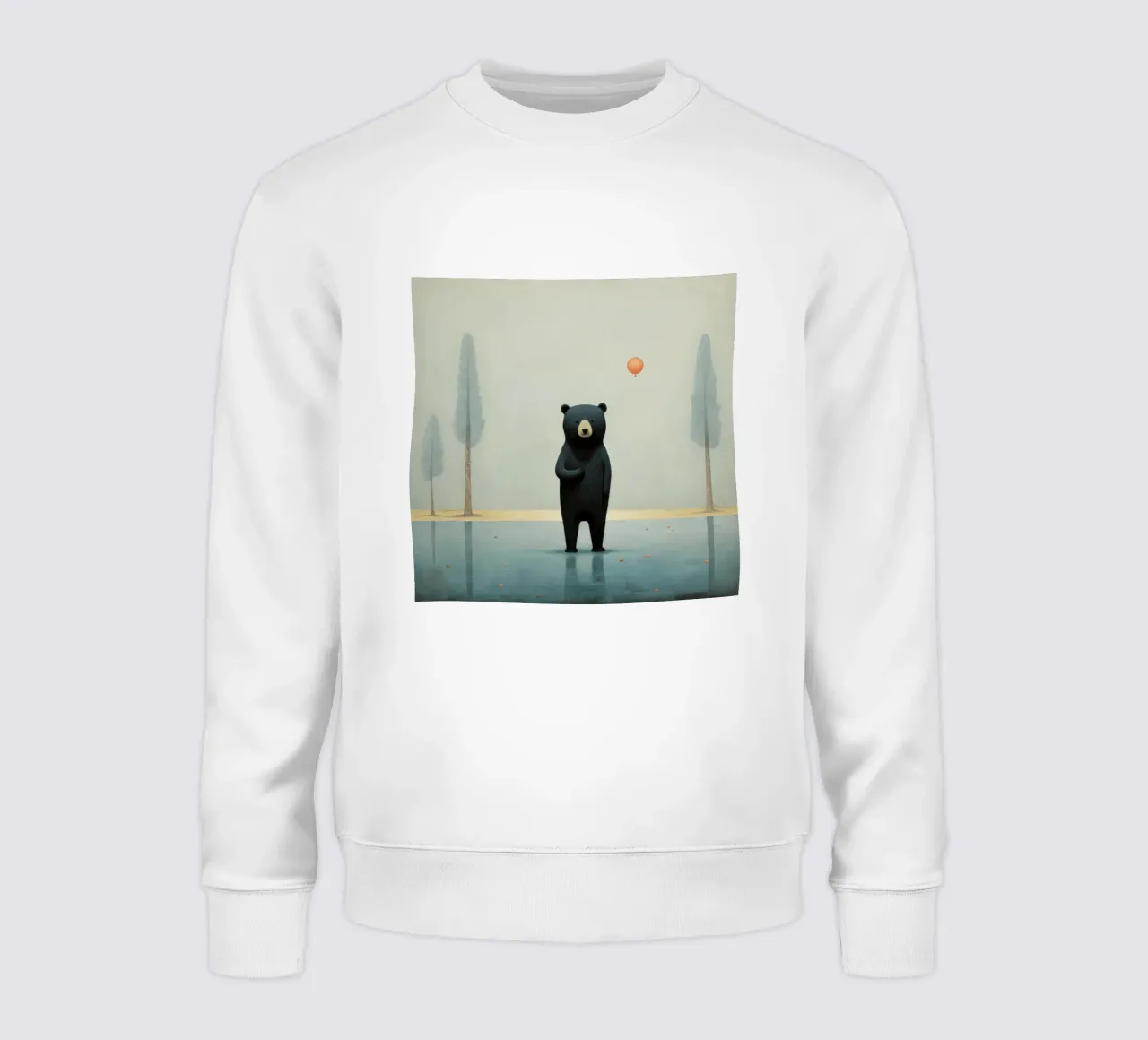 Orso nero minimo 1 felpa da Minimal Animal Art