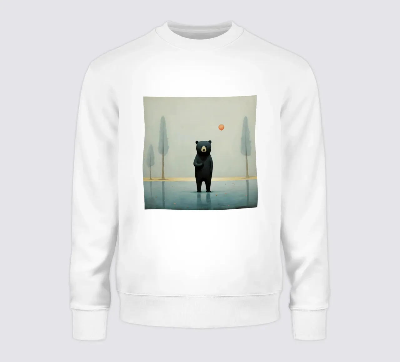 Orso nero minimo 1 felpa da Minimal Animal Art