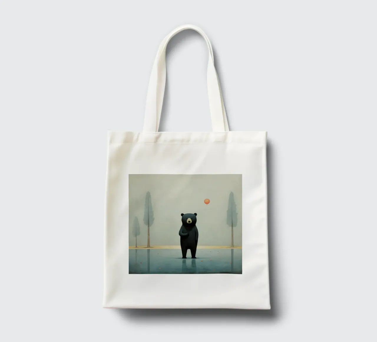Orso nero minimo 1 borsa in juta da Minimal Animal Art