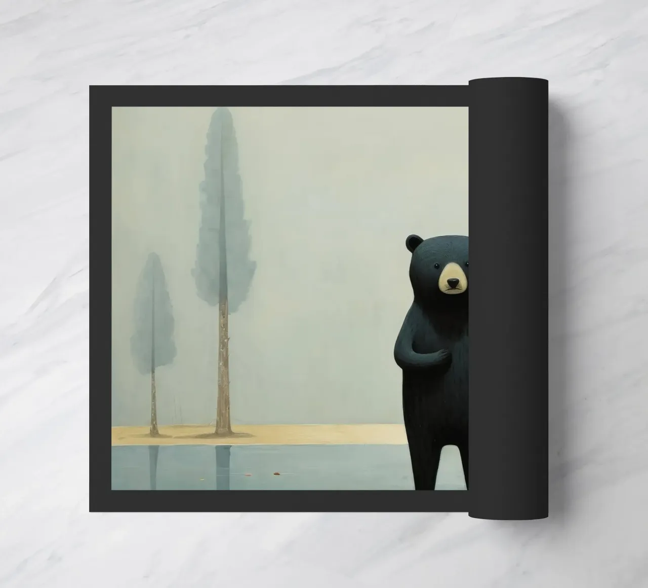 Orso nero minimo 1 zerbino da Minimal Animal Art