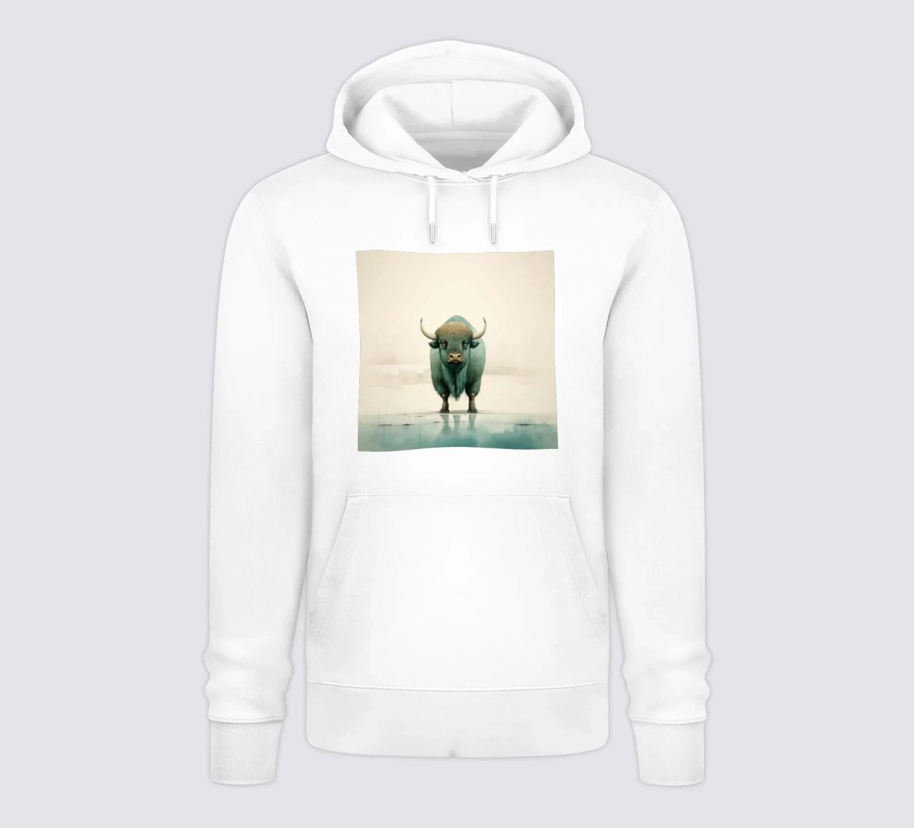 Bufalo minimo 2 felpa con cappuccio da Minimal Animal Art