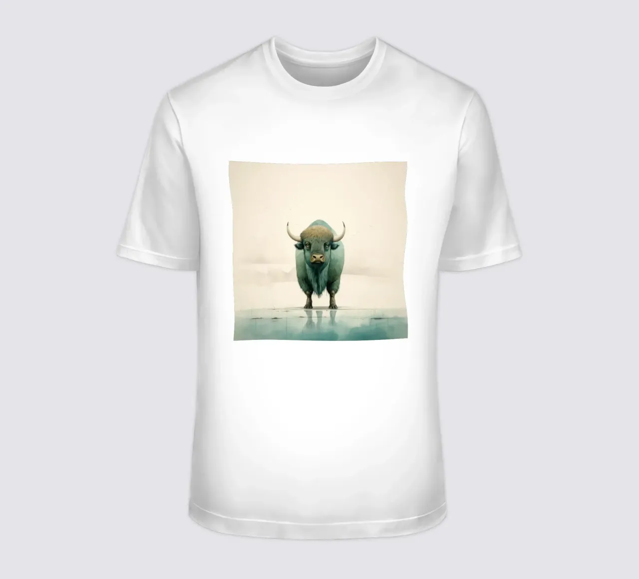 Bufalo minimo 2 t-shirt da Minimal Animal Art