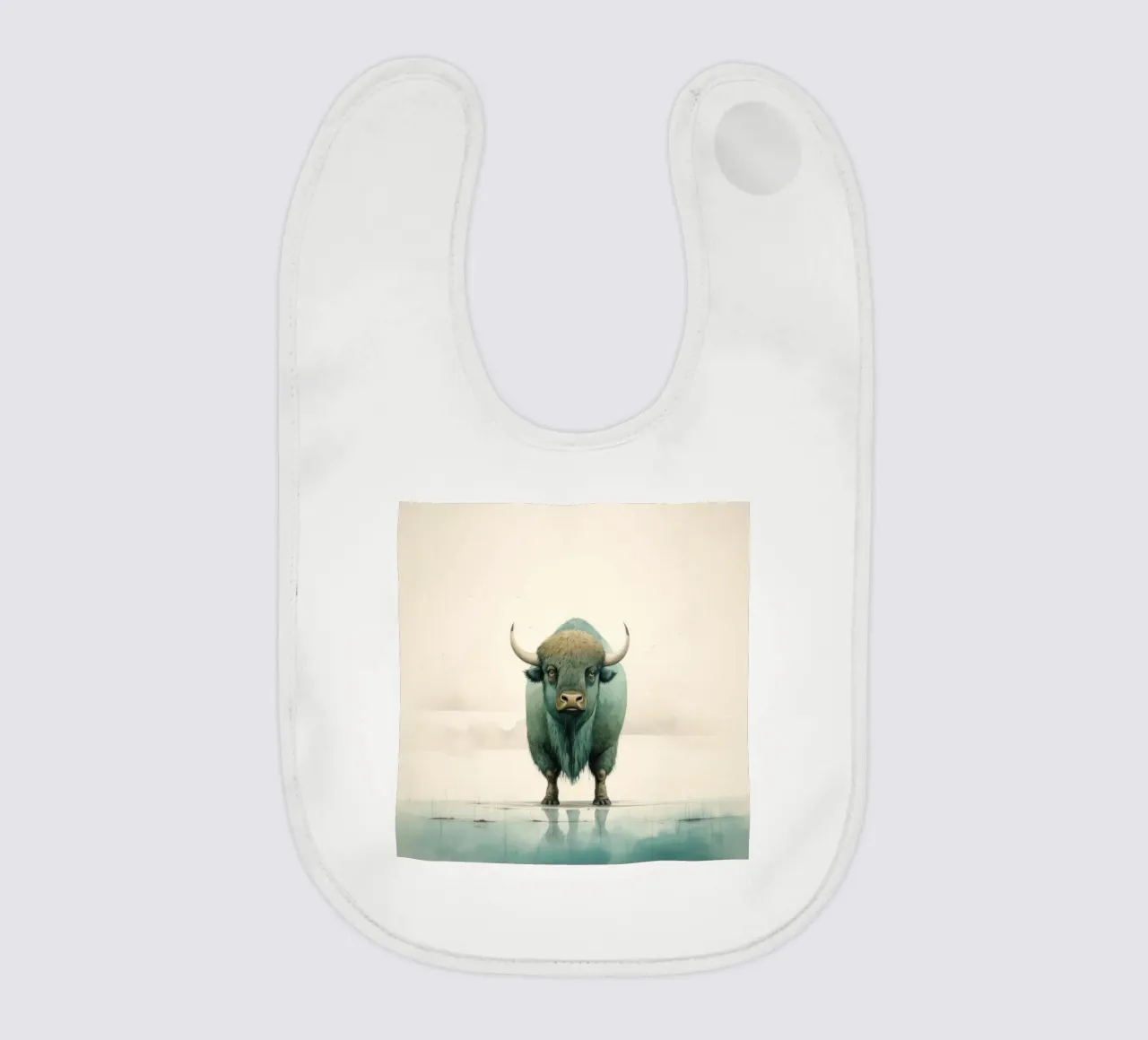 Bufalo minimo 2 bavaglino da Minimal Animal Art